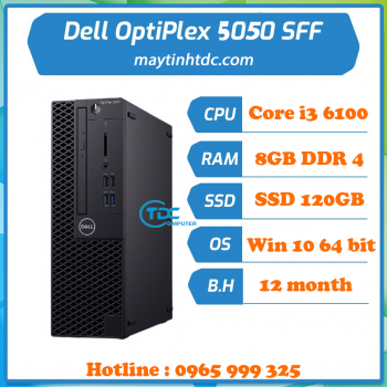 Case máy tính để bàn DELL Optiplex 5050 SFF i3 6100 | RAM 8GB | ổ cứng SSD 120GB.